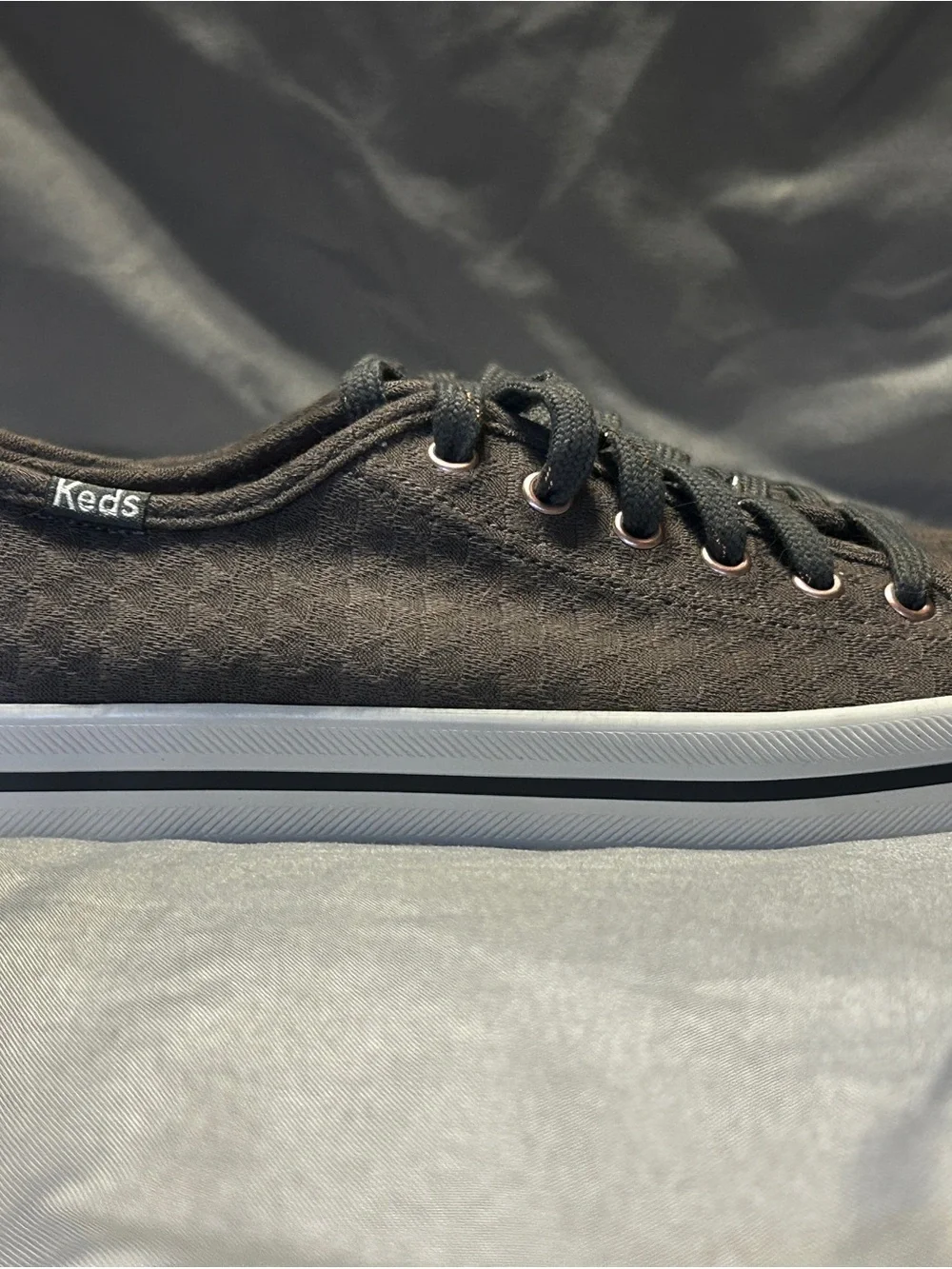 Keds Grey Textured Low-Top Sneakers